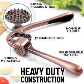 Kitchen Premium Garlic Press Set - Rust Proof Professional Garlic Mincer Tool - Easy-Squeeze, Easy-Clean with Soft
